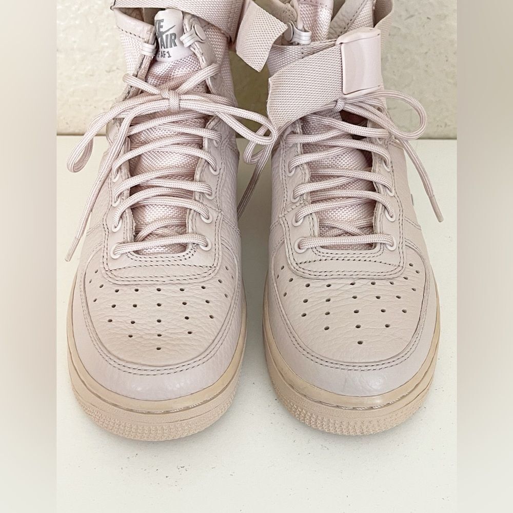 Nike Air Force AF1 pale pink hightop military sneaker shoes size 4.5Y - Picture 8 of 17